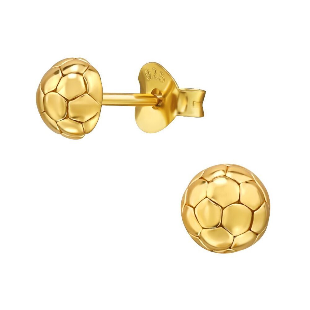 14K Gold Vermeil Soccer Ball Stud Earrings 5mm
